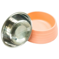 SuperDesign миска на меламиновой подставке Волна, 700 мл, розовая