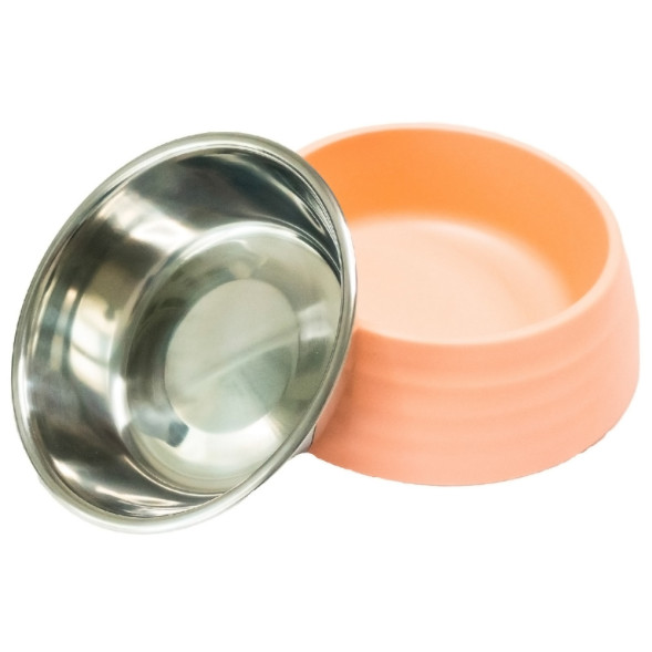 SuperDesign миска на меламиновой подставке Волна, 700 мл, розовая