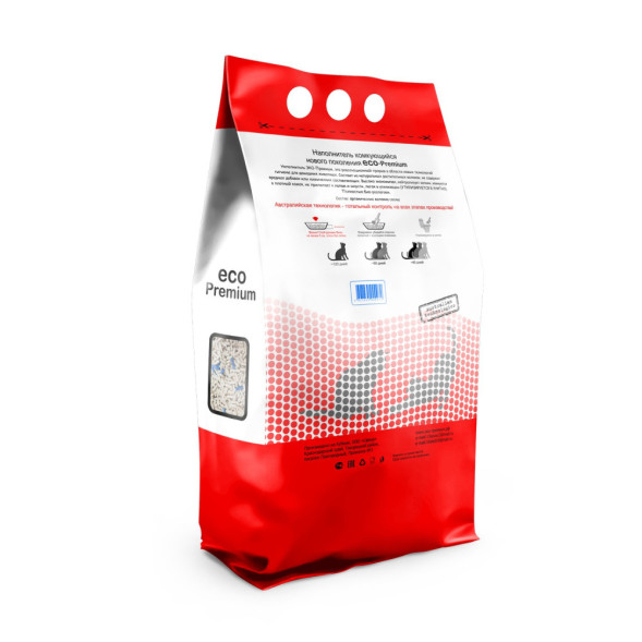 ECO-Premium Blue комкующийся древесный наполнитель с гранулами синего цвета - 20 л