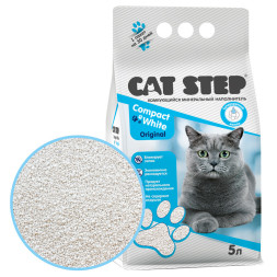Cat Step Compact White Original наполнитель минеральный комкующийся - 5 л (4,2 кг)