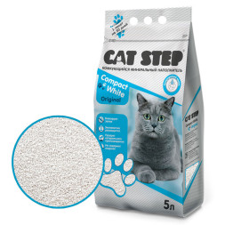 Cat Step Compact White Original наполнитель минеральный комкующийся - 5 л (4,2 кг)