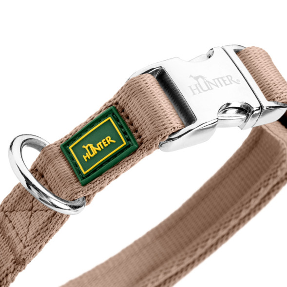 Hunter ALU-Strong Inari ошейник для собак, M (40-55 см), нейлон с металлической застежкой, бежевый