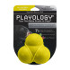 Playology SQUEAKY BOUNCE BALL хрустящий жевательный тройной мяч для собак с пищалкой и с ароматом курицы, желтый