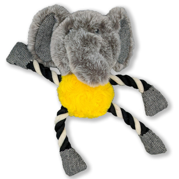 Elder Club игрушка для пожилых собак Слон с канатом, 25 см