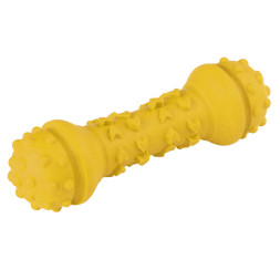 Mr.Kranch игрушка для собак Гантель дентальная с ароматом сливок, желтая, 18 см
