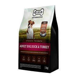 Gina Classic GF Dog Duck &amp;amp; Turkey сухой беззерновой корм для собак с уткой и индейкой - 1 кг