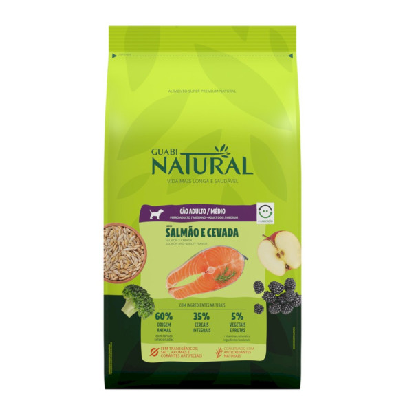 Guabi Natural Dog Adult сухой корм для взрослых собак средних пород, с лососем и ячменем - 12 кг