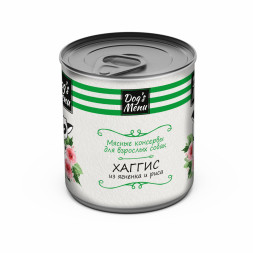Dog`s Menu влажный корм для взрослых собак хаггис с ягненком и рисом в консервах - 750 г х 9 шт
