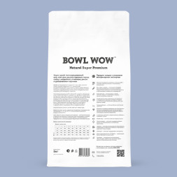 BOWL WOW сухой корм для щенков крупных пород с индейкой, ягненком, рисом и черникой - 5 кг