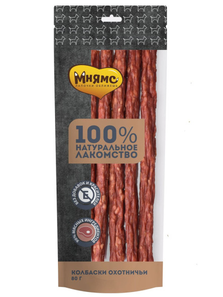 Мнямс лакомство для собак колбаски охотничьи - 80 г