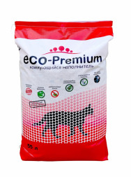 ECO-PremiumBlue комкующийся древесный наполнитель с гранулами синего цвета - 55л