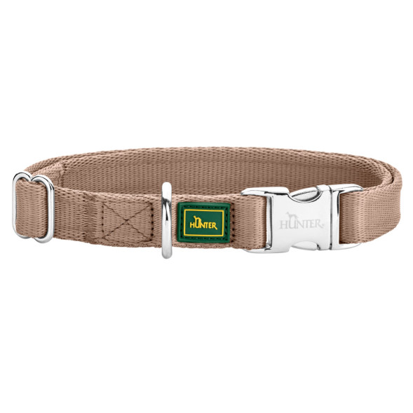 Hunter ALU-Strong Inari ошейник для собак, S (30-45 см), нейлон с металлической застежкой, бежевый