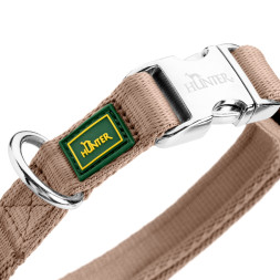 Hunter ALU-Strong Inari ошейник для собак, S (30-45 см), нейлон с металлической застежкой, бежевый
