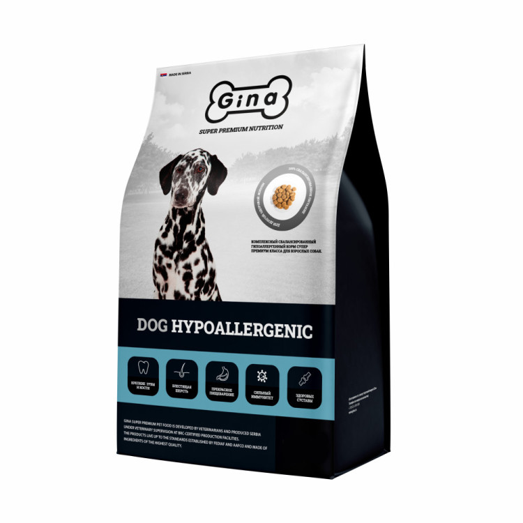 Gina Dog Hypoallergenic сухой гипоаллергенный корм для взрослых собак с ...