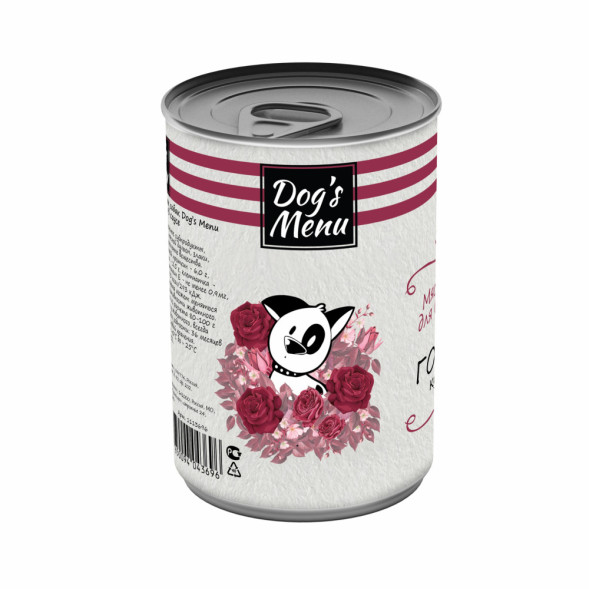 Dog`s Menu влажный корм для взрослых собак с говядиной кусочки в соусе в консервах - 340 г х 12 шт