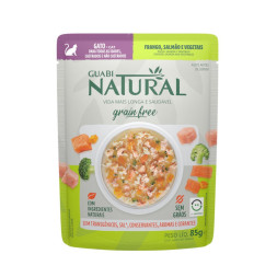 Guabi Natural Cat Grain Free паучи беззерновые для взрослых кошек, курица, лосось и овощи - 85 г x 18 шт