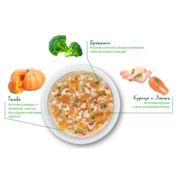 Guabi Natural Cat Grain Free паучи беззерновые для взрослых кошек, курица, лосось и овощи - 85 г x 18 шт