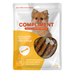Compliment лакомство для собак мини-пород Кальцевые косточки с филе курицы - 20 г
