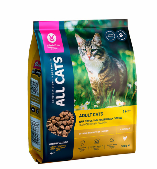 ALL CATS сухой корм для взрослых кошек с курицей - 350 г