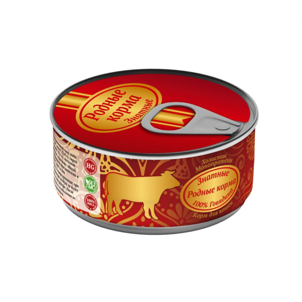 Консервы Родные Корма Знатные Говядина для кошек 100 г х 24 шт