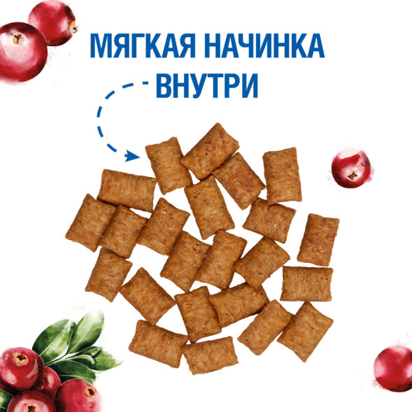 Monge Gift Sterilised лакомство для стерилизованных кошек Хрустящие подушечки с начинкой с уткой и клюквой - 60 г