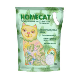 HOMECAT силикагелевый наполнитель для кошачьих туалетов с ароматом мяты - 7,6 л