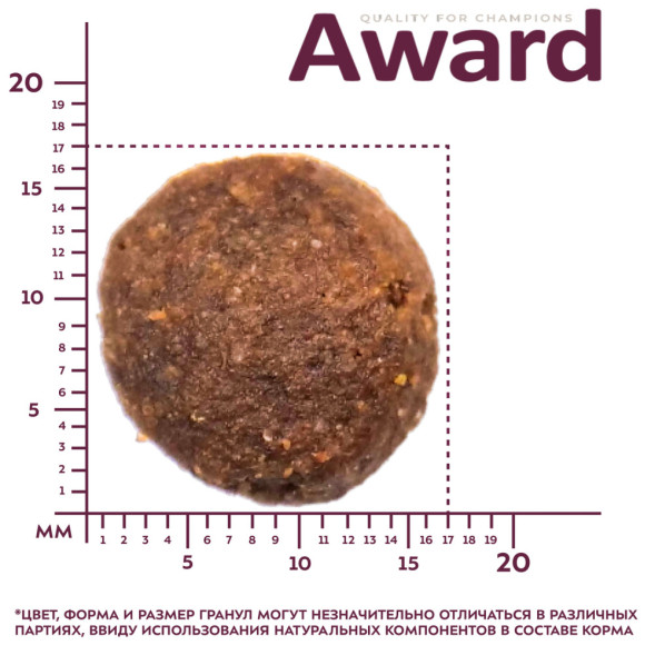 AWARD сухой корм для взрослых собак крупных пород, с курицей, индейкой, тыквой и шиповником - 2 кг
