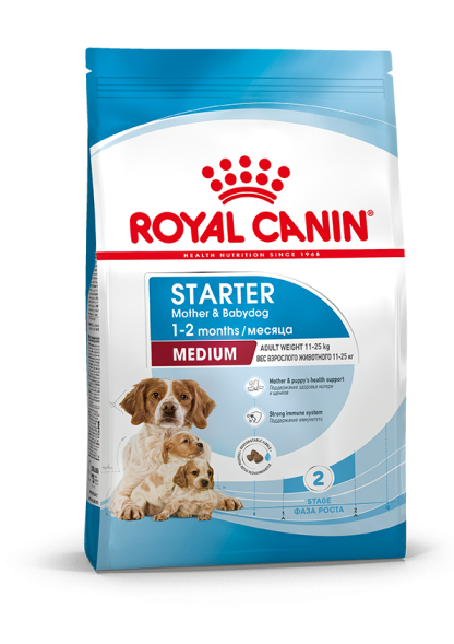 Royal Canin Medium Starter Mother Babydog сухой корм для щенков средних пород в период отъема до 2 - месячного возраста, беременных и кормящих сук - 12 кг