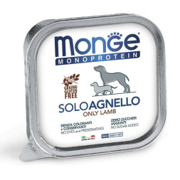 Monge Dog Monoprotein Solo влажный корм для взрослых собак c ягненком в ламистере 150 г (24 шт в уп)