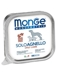 Monge Dog Monoprotein Solo влажный корм для взрослых собак c ягненком в ламистере 150 г (24 шт в уп)