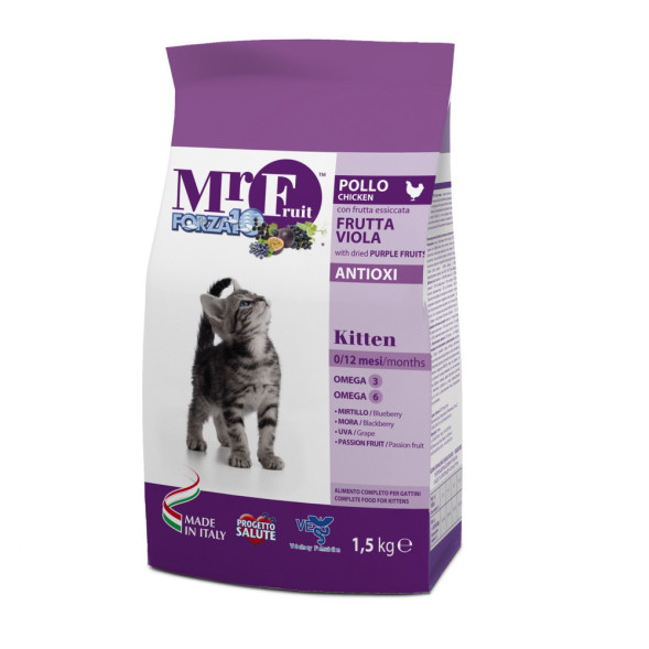 Forza10 Mr. Fruit Kitten сухой корм для котят до 12 мес на основе курицы и рыбы - 1,5 кг