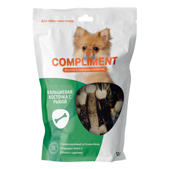 Compliment лакомство для собак мини-пород Кальцевые косточки с рыбой - 50 г