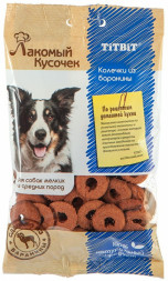 TiTBiT лакомство для собак Лакомый кусочек колечки из баранины - 80 г