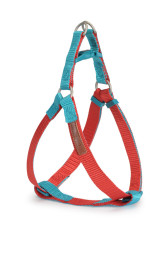 Camon шлейка  для собак регулируемая двухцветная, розовый/бирюзовый