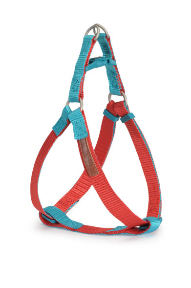 Camon шлейка  для собак регулируемая двухцветная, розовый/бирюзовый