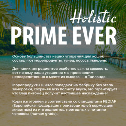 Prime Ever Holistic влажный корм для взрослых кошек с курицей и ягненком в соусе, в паучах - 85 г х 24 шт