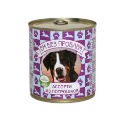 Ем без проблем влажный корм для собак с ассорти из потрошков, в консервах - 750 г х 9 шт