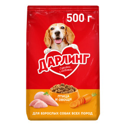Дарлинг сухой корм для взрослых собак с птицей и овощами - 500 г