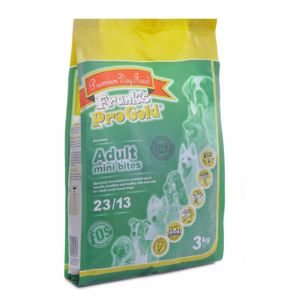 Franks ProGold Dog Adult Mini Bites 23/13 Куриное барбекю сухой корм для взрослых собак малых пород, с курицей - 3 кг