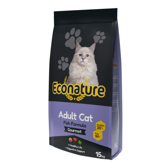 Econature Adult Cat Fish Formula Gourmet сухой корм для кошек с рыбой - 15 кг