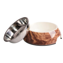 SuperDesign миска на меламиновой подставке, 160 мл, коричневый мрамор