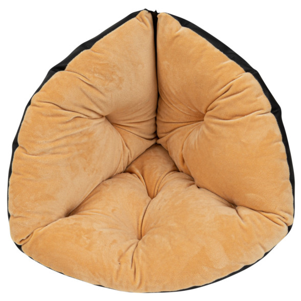 XODY лежанка Ракушка экокожа, 36х46 см, черно-бежевая