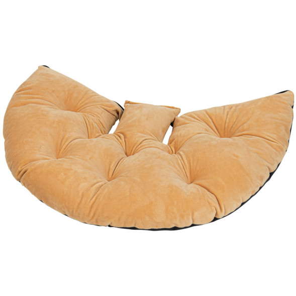 XODY лежанка Ракушка экокожа, 36х46 см, черно-бежевая