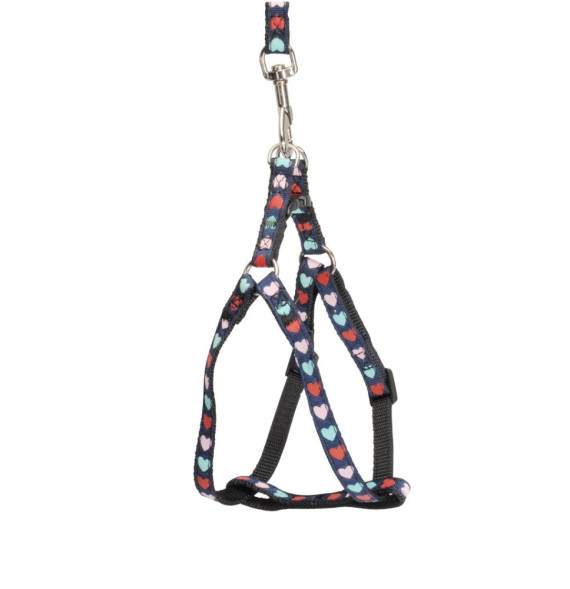 Camon шлейка с поводком для собак Hearts, черный