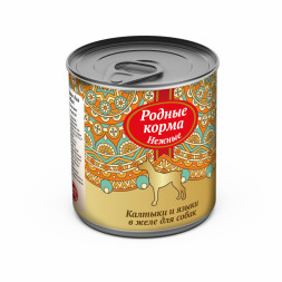 Родные Корма Нежные влажный корм для взрослых собак Калтыки и языки в желе в консервах - 240 г х 12 шт