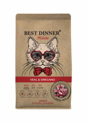 Best Dinner Holistic Hypoallergenic Adult Cat Veal &amp;amp; Oregano сухой гипоаллергенный корм для взрослых кошек с проблемами пищеварения с телятиной и орегано - 400 г