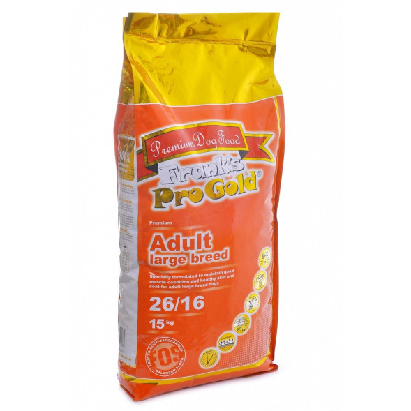 Franks ProGold Dog Adult Large Breed 26/16 сухой корм для взрослых собак крупных пород, с курицей - 15 кг