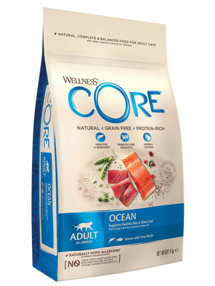 Wellness Core сухой корм для взрослых кошек с лососем и тунцом 4 кг