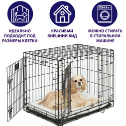 Лежанка MidWest Pet Bed для собак и кошек флисовая 77х52 см, белая