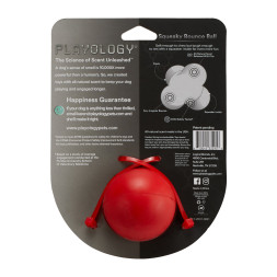 Playology SQUEAKY BOUNCE BALL хрустящий жевательный тройной мяч для собак с пищалкой и с ароматом говядины, красный
